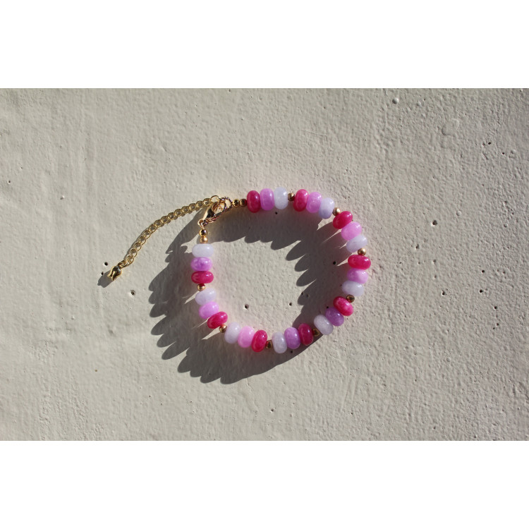 Bracelet Albertine fuchsia mauve