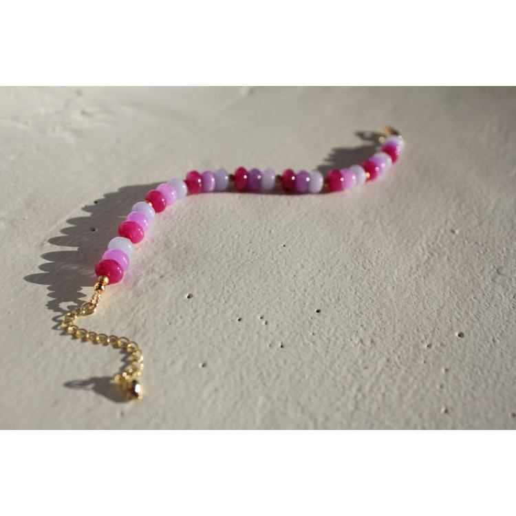 Bracelet Albertine fuchsia mauve