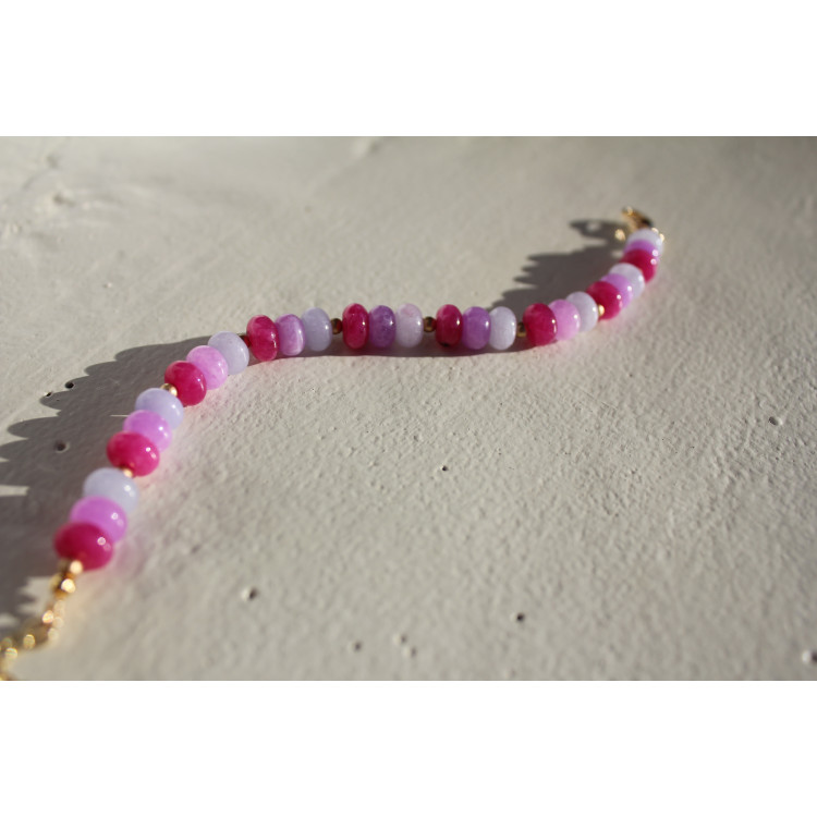 Bracelet Albertine fuchsia mauve