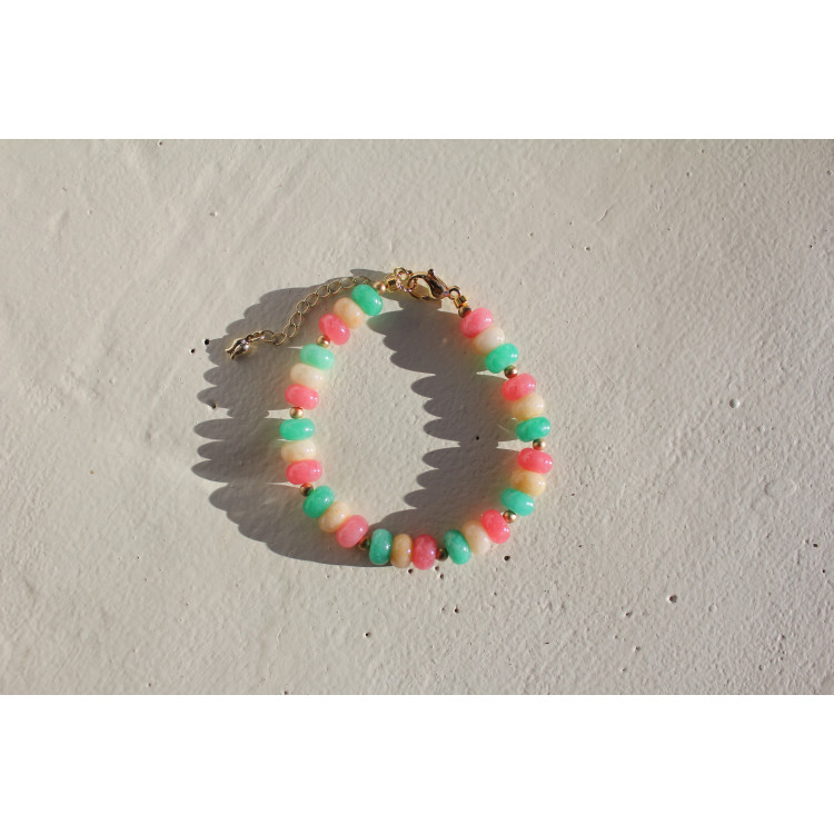 Bracelet Albertine rose vert