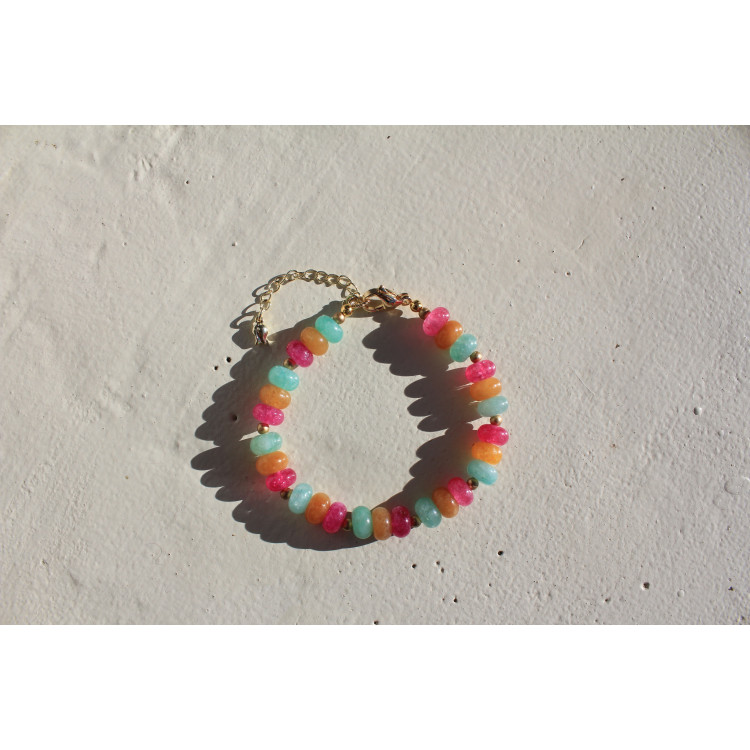 Bracelet Albertine fuchsia orangé