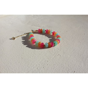 Bracelet Albertine fuchsia orangé