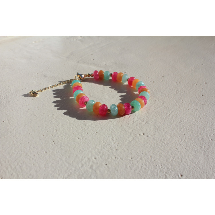 Bracelet Albertine fuchsia orangé