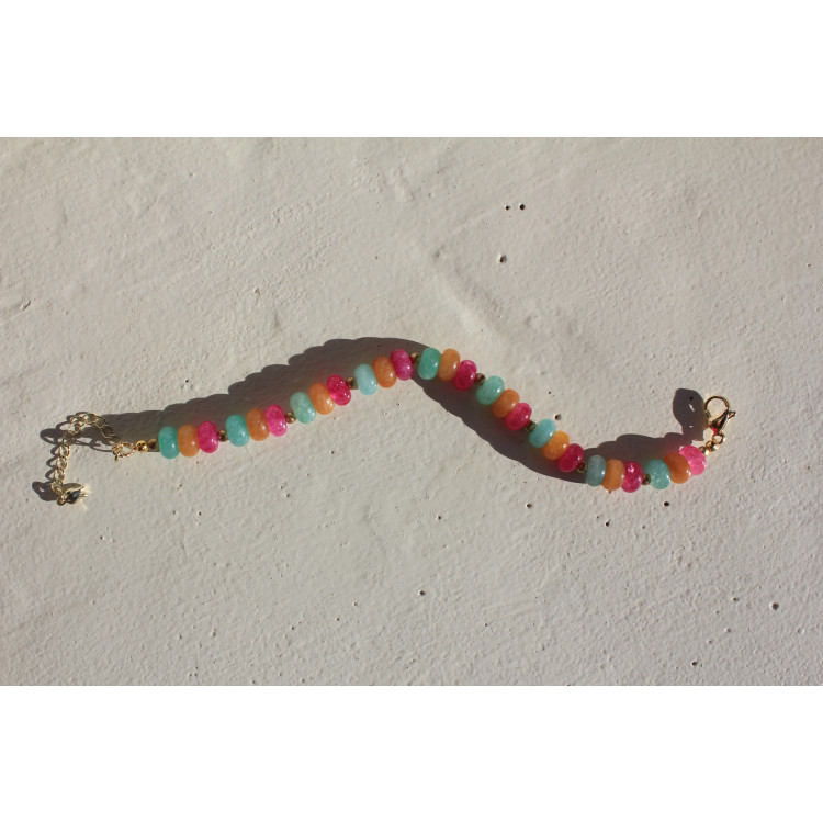 Bracelet Albertine fuchsia orangé