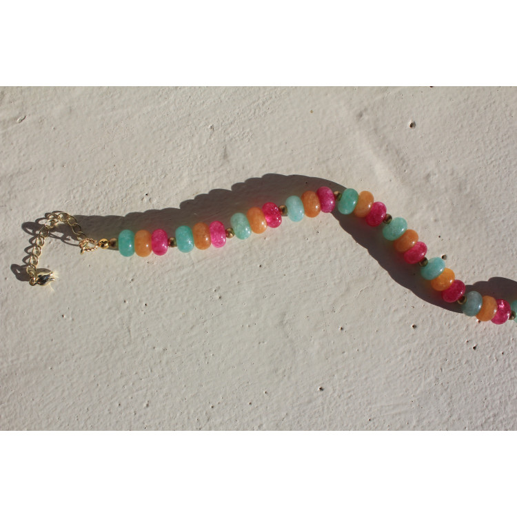 Bracelet Albertine fuchsia orangé