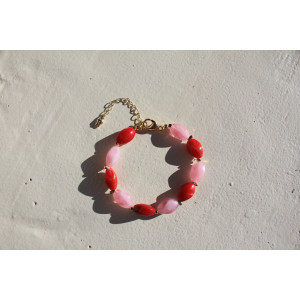 Bracelet Inès rouge rose