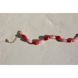 Bracelet Inès rouge rose