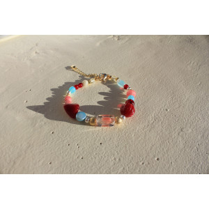 Bracelet Eloé bordeaux turquoise