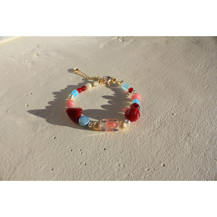 Bracelet Eloé bordeaux turquoise