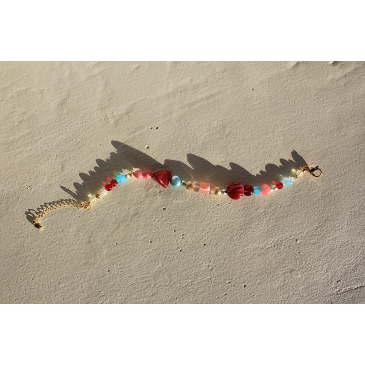 Bracelet Eloé bordeaux turquoise