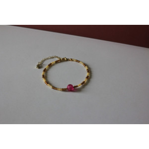 Bracelet Mireille (jaune et chocolat)