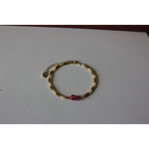 Bracelet Mireille (jaune et chocolat)