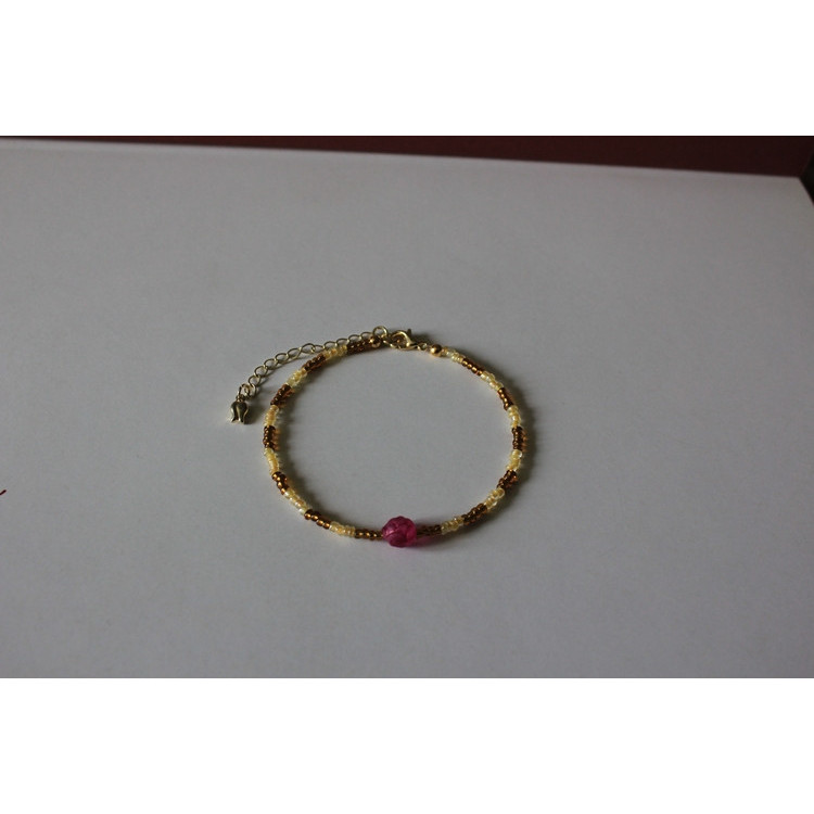 Bracelet Mireille (jaune et chocolat)