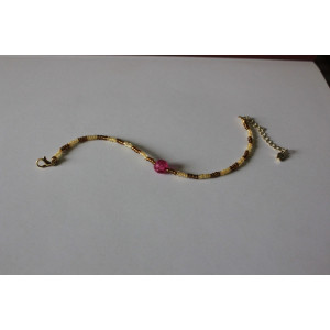 Bracelet Mireille (jaune et chocolat)