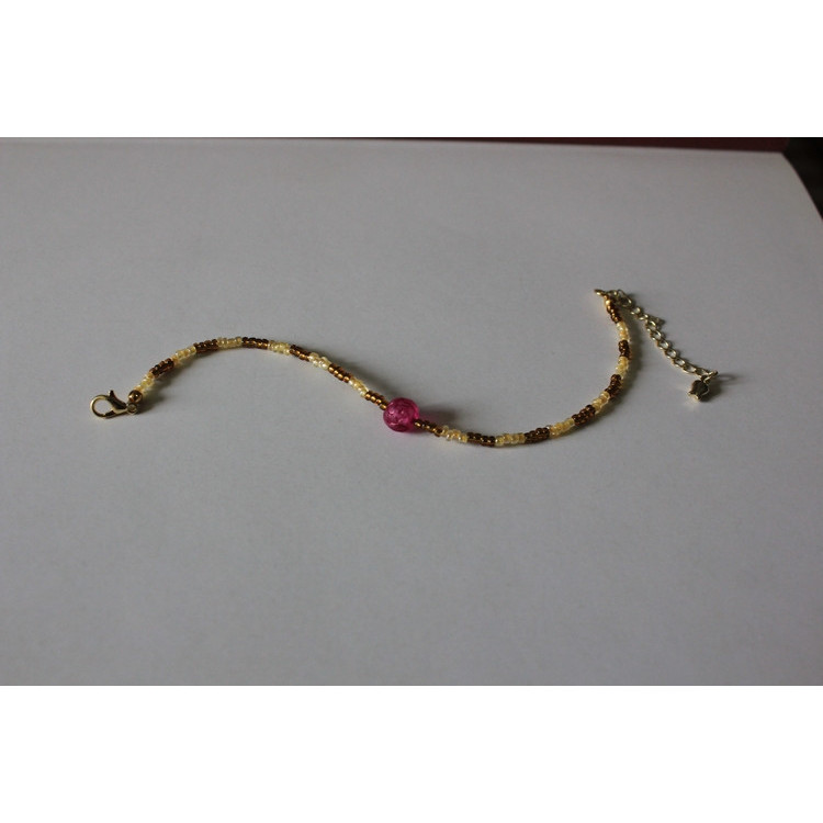 Bracelet Mireille (jaune et chocolat)