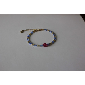 Bracelet Mireille (doré et bleu pâle)