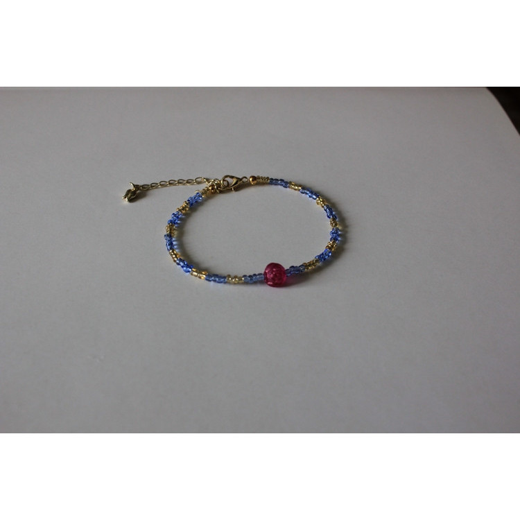 Bracelet Mireille (doré et bleu pâle)
