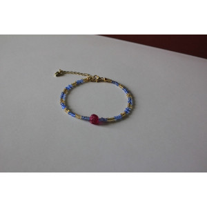 Bracelet Mireille (doré et bleu pâle)