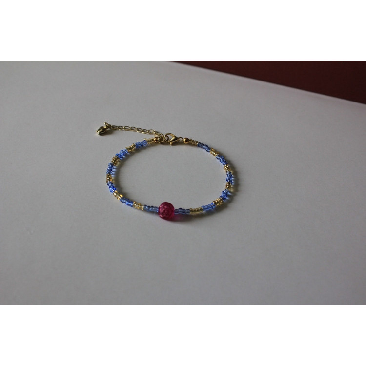 Bracelet Mireille (doré et bleu pâle)