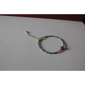Bracelet Mireille (doré et bleu pâle)