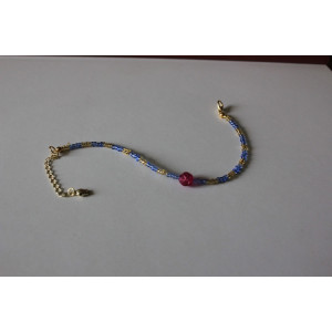 Bracelet Mireille (doré et bleu pâle)