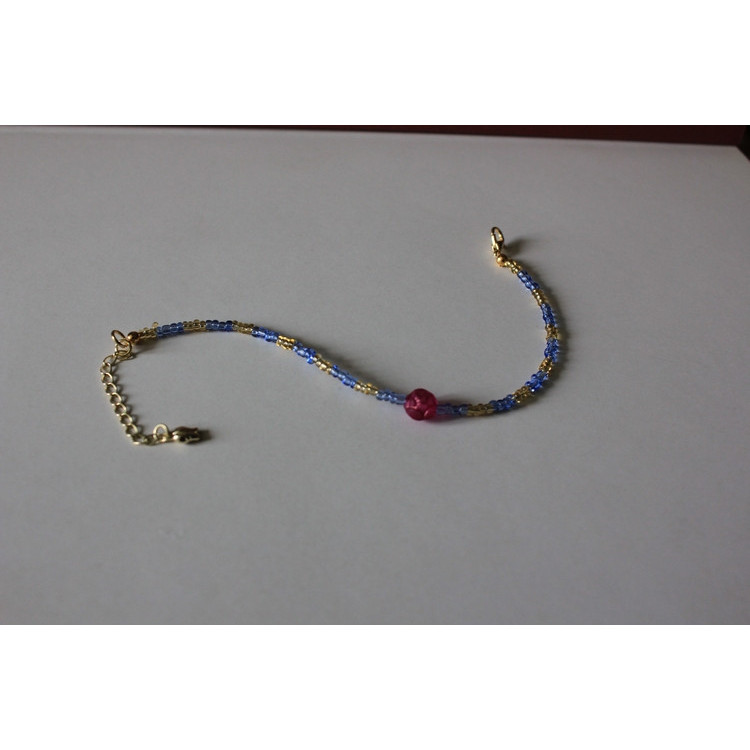 Bracelet Mireille (doré et bleu pâle)