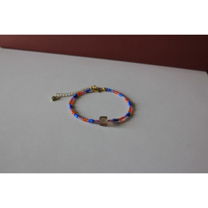 Bracelet Lucienne (orange, rose et bleu)