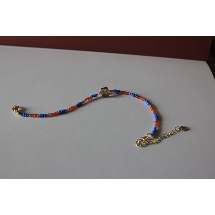 Bracelet Lucienne (orange, rose et bleu)