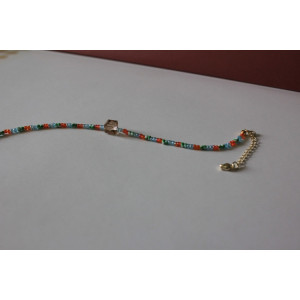 Bracelet Lucienne (vert rayé, orange et bleu)