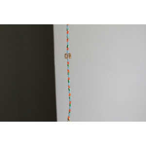 Bracelet Lucienne (vert rayé, orange et bleu)
