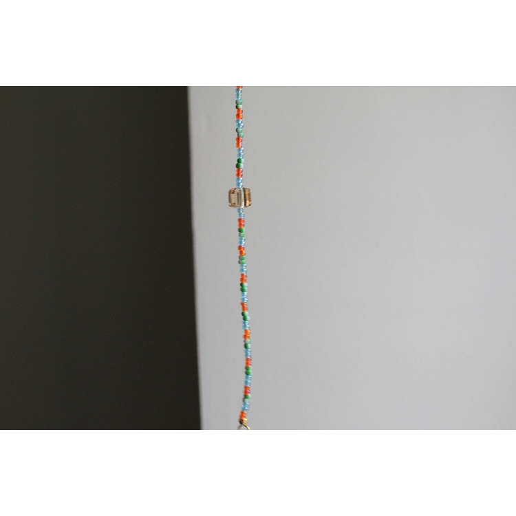 Bracelet Lucienne (vert rayé, orange et bleu)