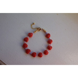 Bracelet Valentina rouge et mauve