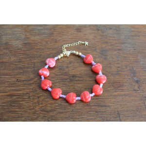 Bracelet Valentina rouge et mauve