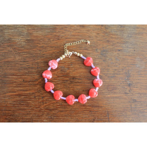 Bracelet Valentina rouge et mauve