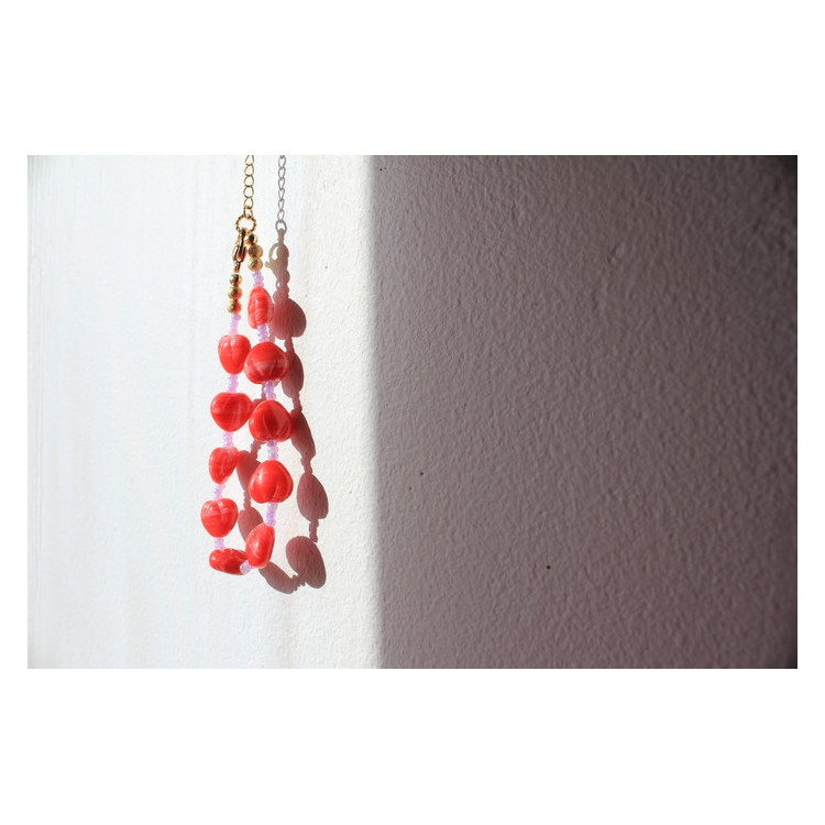 Bracelet Valentina rouge et mauve