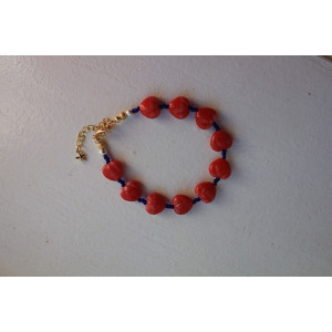 Bracelet Valentina rouge et marine
