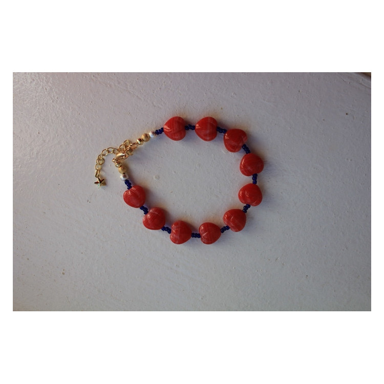 Bracelet Valentina rouge et marine