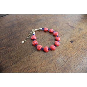 Bracelet Valentina rouge et marine