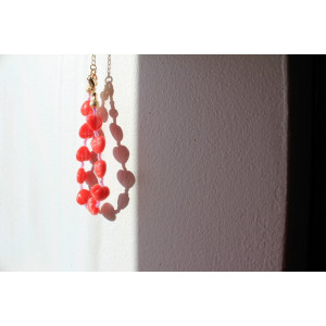 Bracelet Valentina rouge et rose
