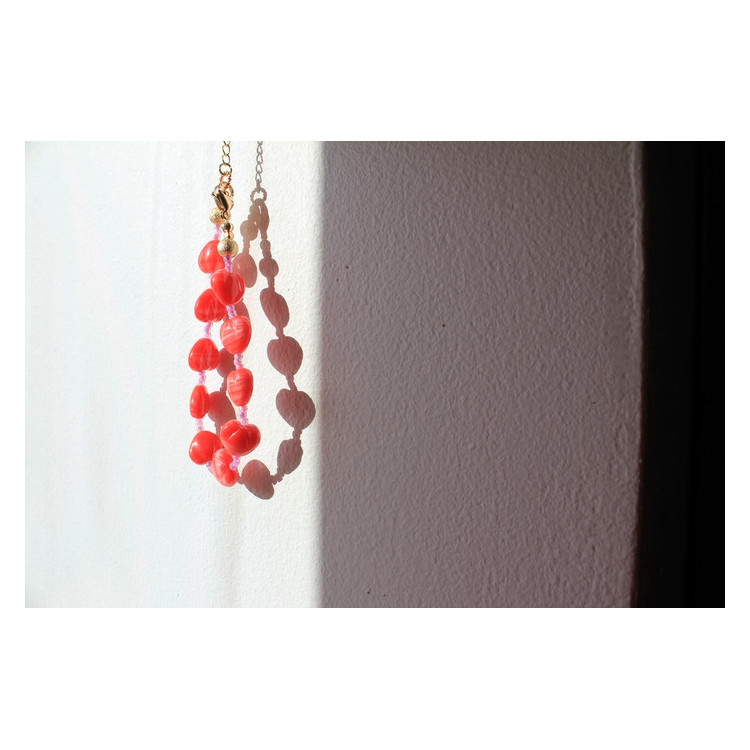 Bracelet Valentina rouge et rose