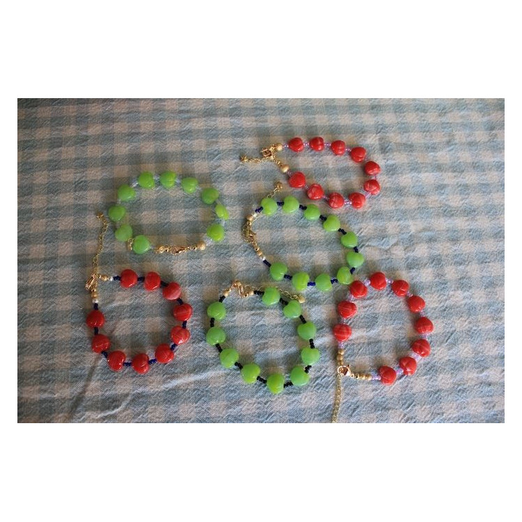 Bracelet Valentina rouge et rose