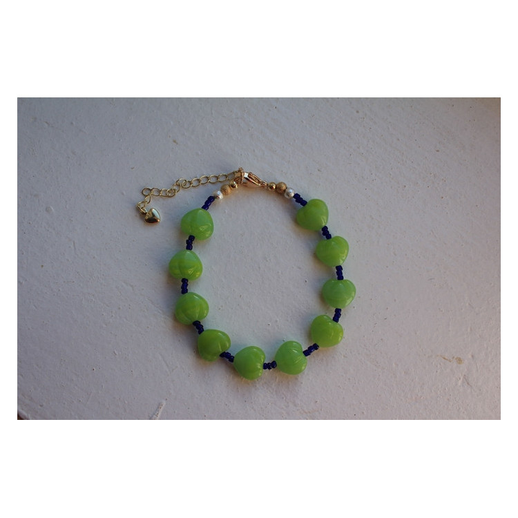 Bracelet Valentina vert et bleu marine