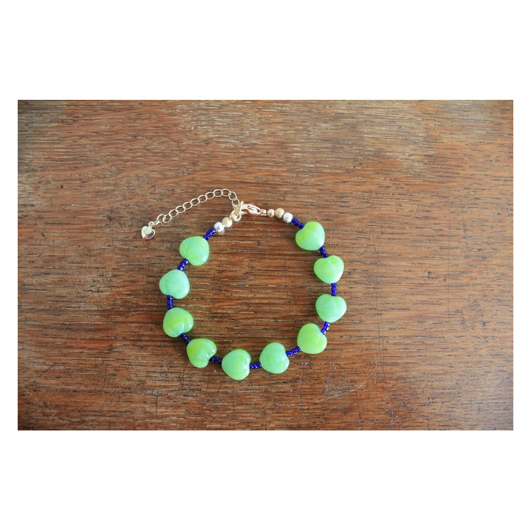 Bracelet Valentina vert et bleu marine