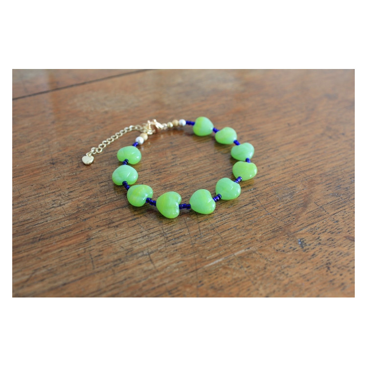 Bracelet Valentina vert et bleu marine
