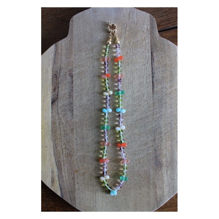 Nouvelle collection Primavera - Collier Frida vert et orange