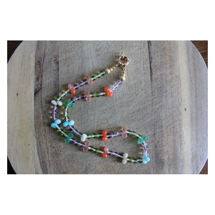 Nouvelle collection Primavera - Collier Frida vert et orange