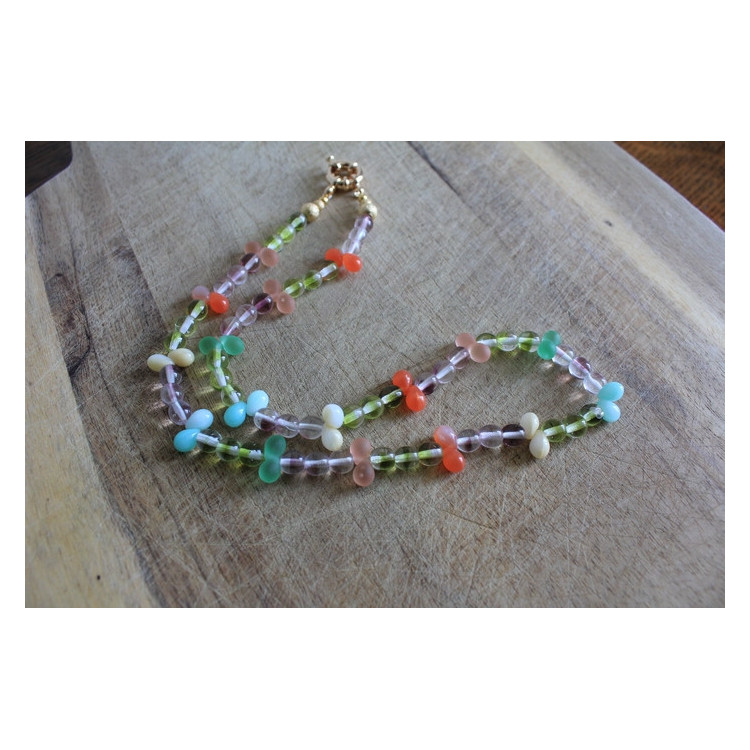 Nouvelle collection Primavera - Collier Frida vert et orange