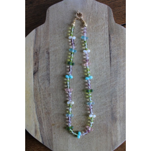 Nouvelle collection Primavera - Collier Frida turquoise et rose