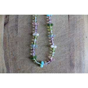 Nouvelle collection Primavera - Collier Frida turquoise et rose