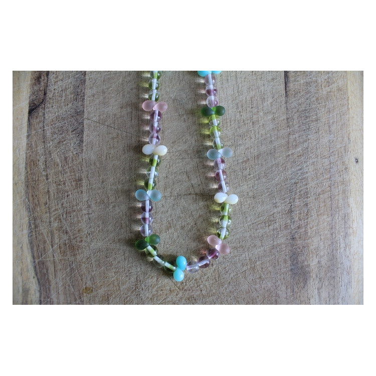 Nouvelle collection Primavera - Collier Frida turquoise et rose